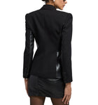 Generation Love Gayle Vegan Leather Combo Blazer - Black
