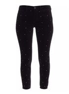 L’Agence Margot High-Rise Ankle Skinny Velvet Crystal Jeans - Noir