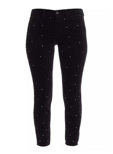 L’Agence Margot High-Rise Ankle Skinny Velvet Crystal Jeans - Noir