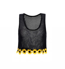 Agua Bendita Sunshower Print Brit Crop Top - Black