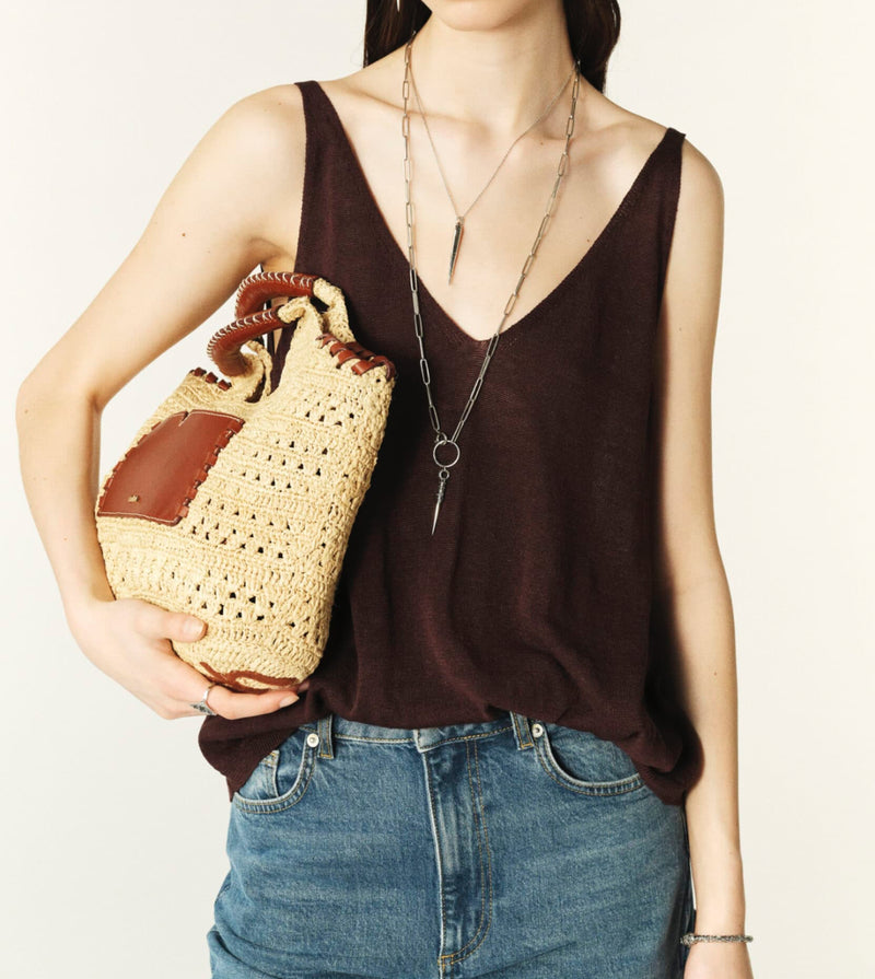 ba&sh Dalil Crochet Top - Chocolate