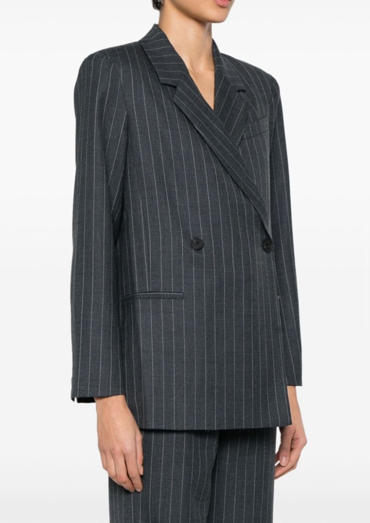 Anine Bing Kaia Wool-Blend Pinstripe Blazer