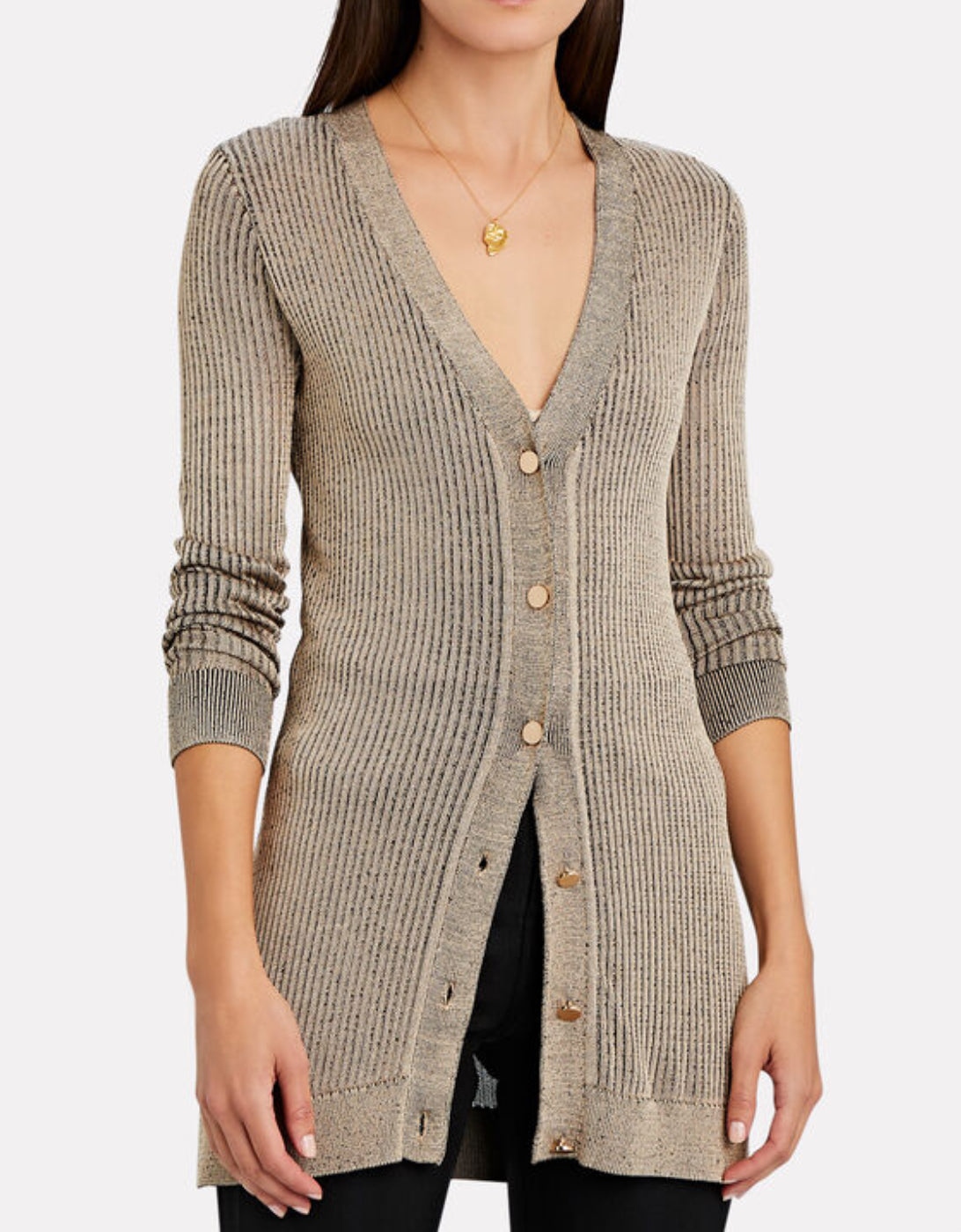 L'Agence Millie V-Neck Cardigan - Taupe