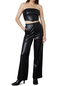 Nia Bianca Vegan Leather Trouser - Black