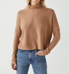 Michael Stars Frida Mock Neck Top - Camel