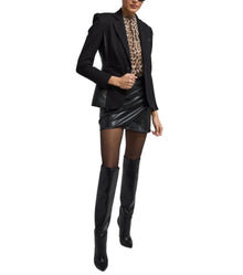 Generation Love Gayle Vegan Leather Combo Blazer - Black