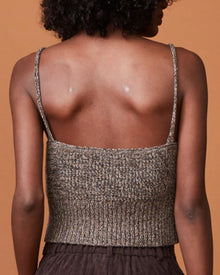 Monrow Marled Sweater Crop Rib Tank