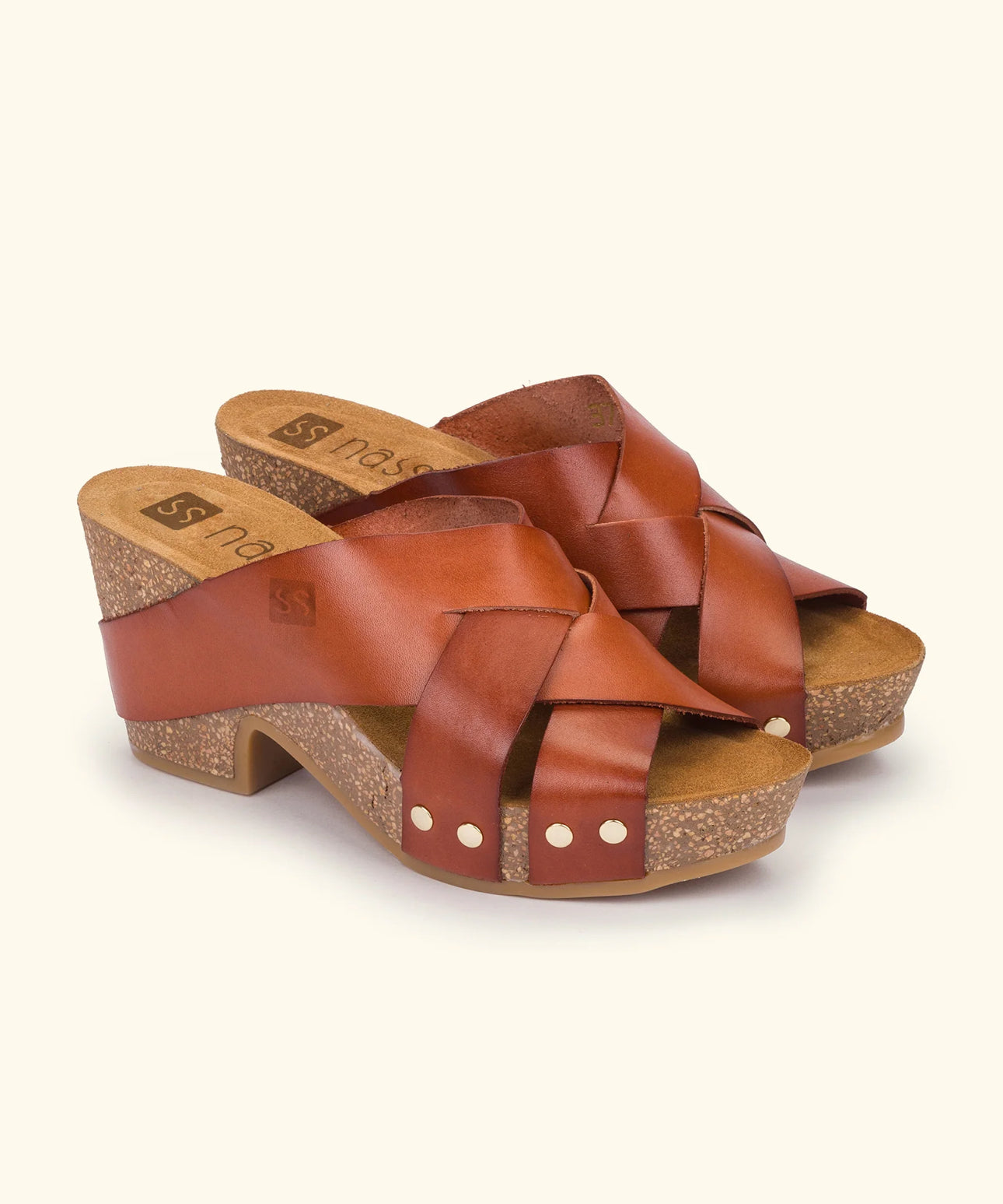 nassima Kilda Wedge Sandal - Brown