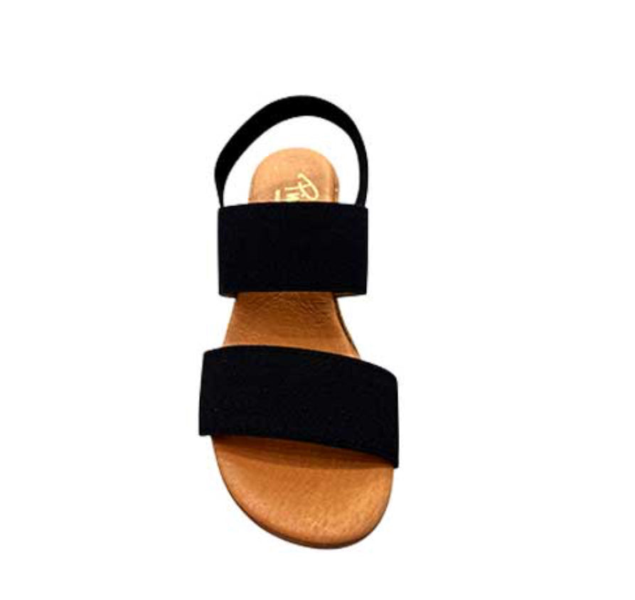 Pinaz Elastic Strap Espadrille - Black