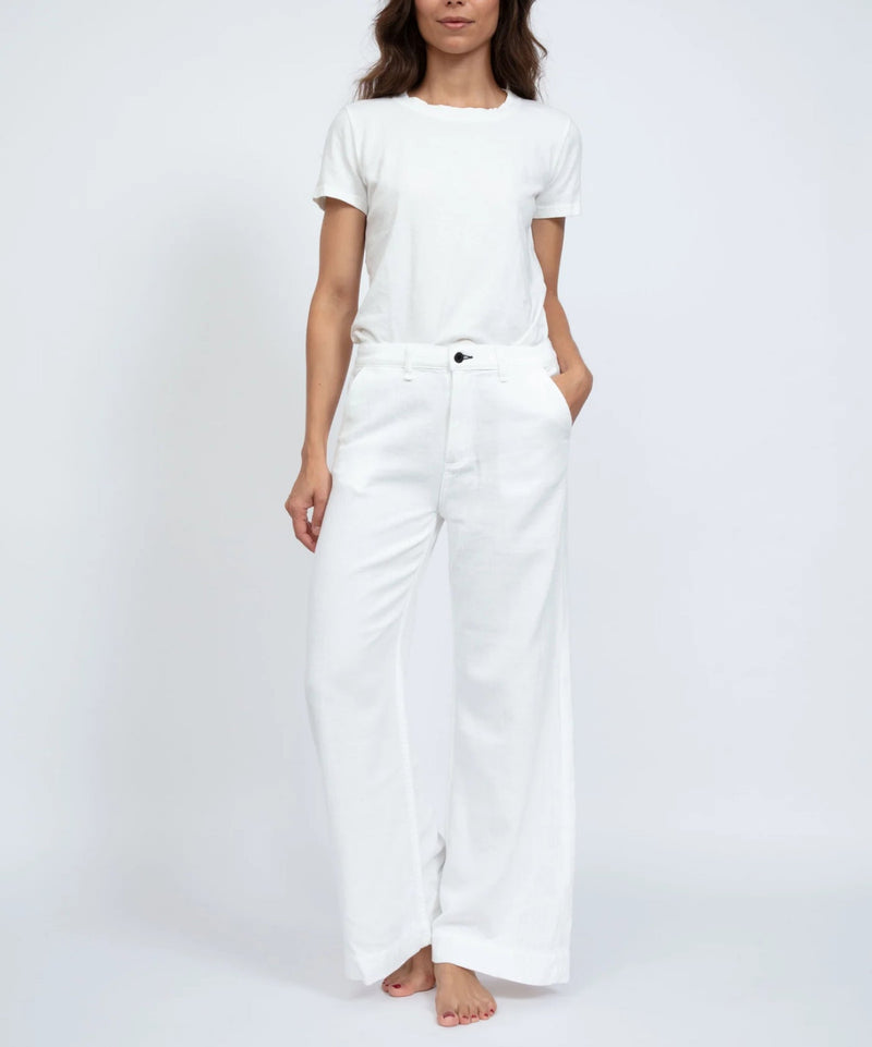 ASKK NY Cropped Brighton Twill Jeans - Ivory