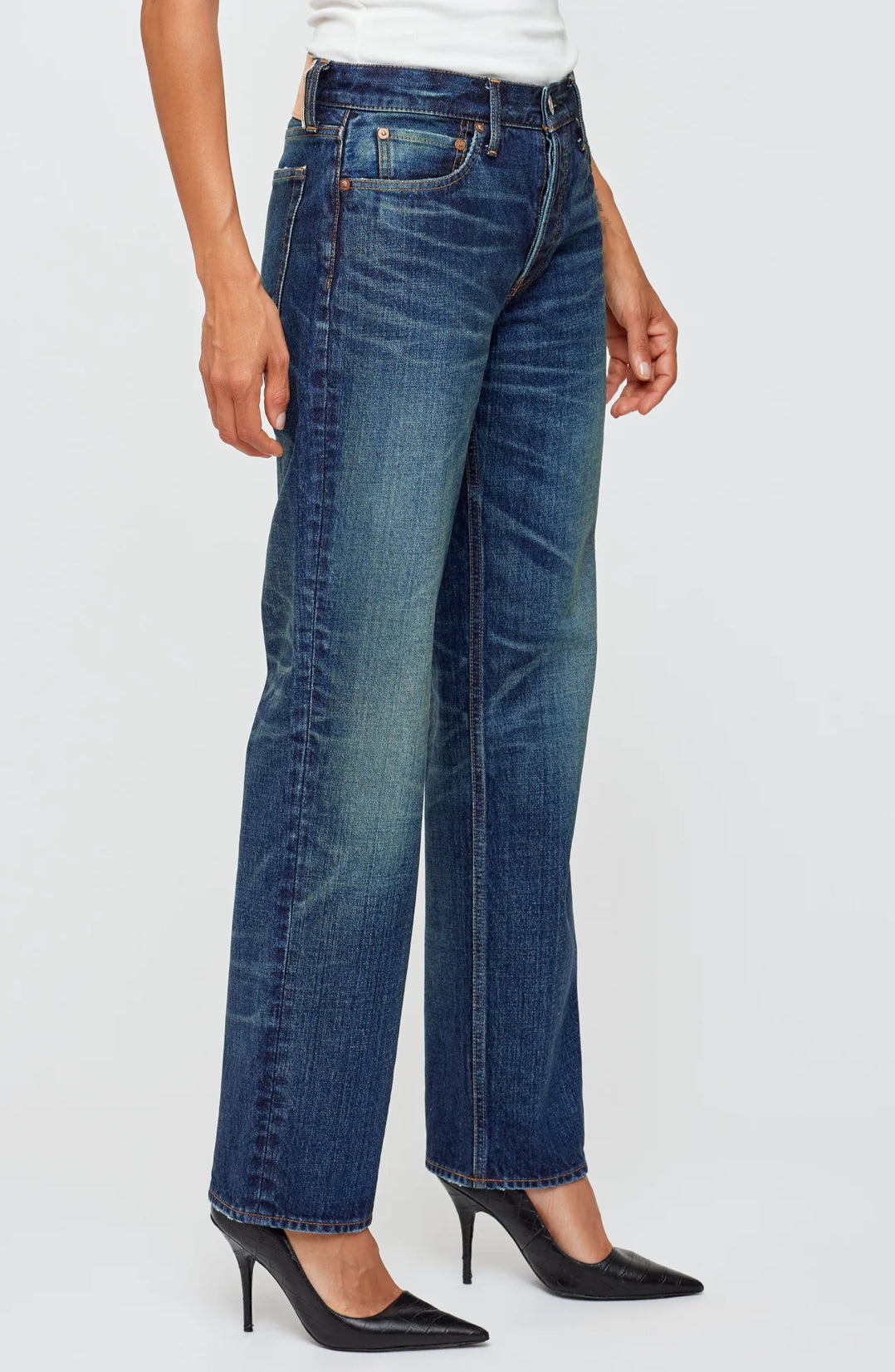 Moussy Vintage Ortega Wide Straight - 113 Dark Blue