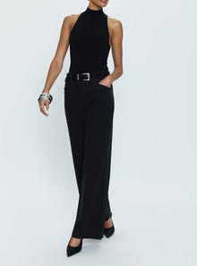 Pistola Jasmine High Rise Wide Leg Trouser - Black