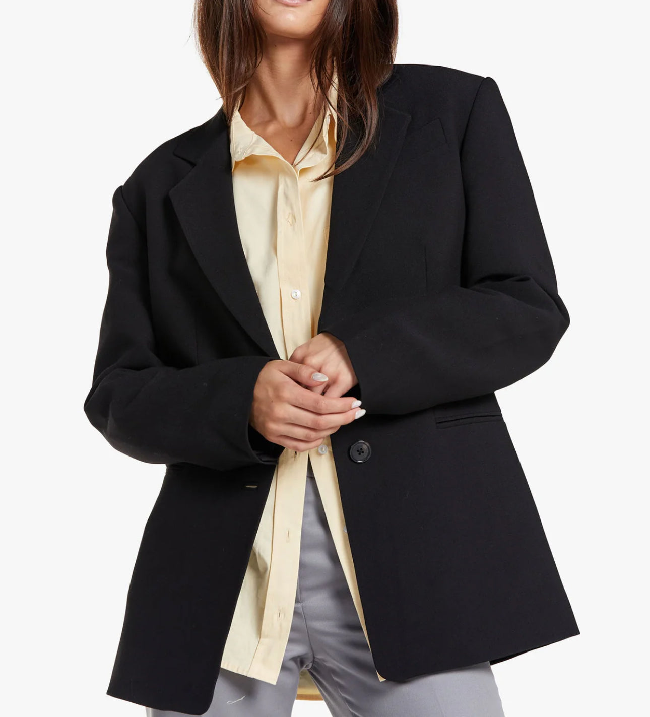 Shona Joy Irena Oversized Tailored Blazer - Black