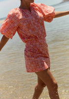 OLIVIA by livro Freda Top - Orange Checkerboard