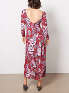 Farm Rio Pineapple Inspiration V Neck Maxi Dress - Burgundy