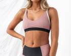 Onzie Color Block Bra - Antique Rose Black