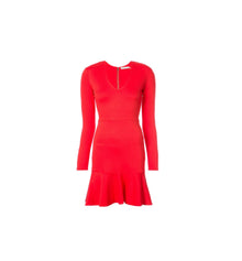 alice + olivia Francine Flounce Hem Dress - Apple