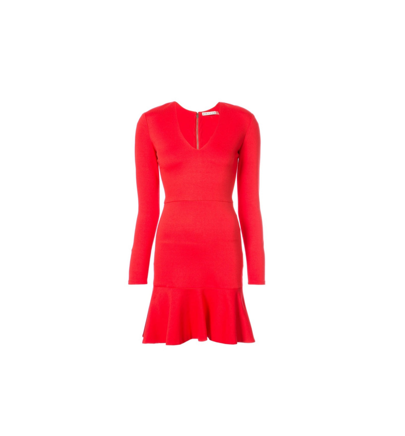 alice + olivia Francine Flounce Hem Dress - Apple