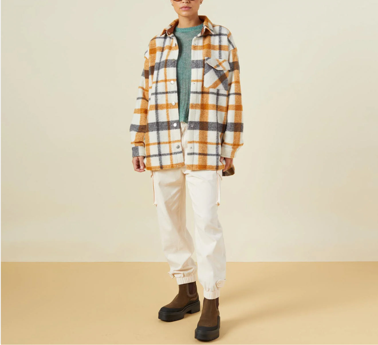 Monrow Plaid Shacket