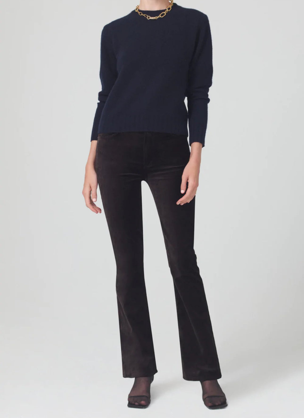 Citizens of Humanity Lilah Velvet High Rise Bootcut - Brown Pony