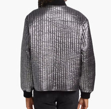 The Great. Quilted Metallic Bomber Jacket