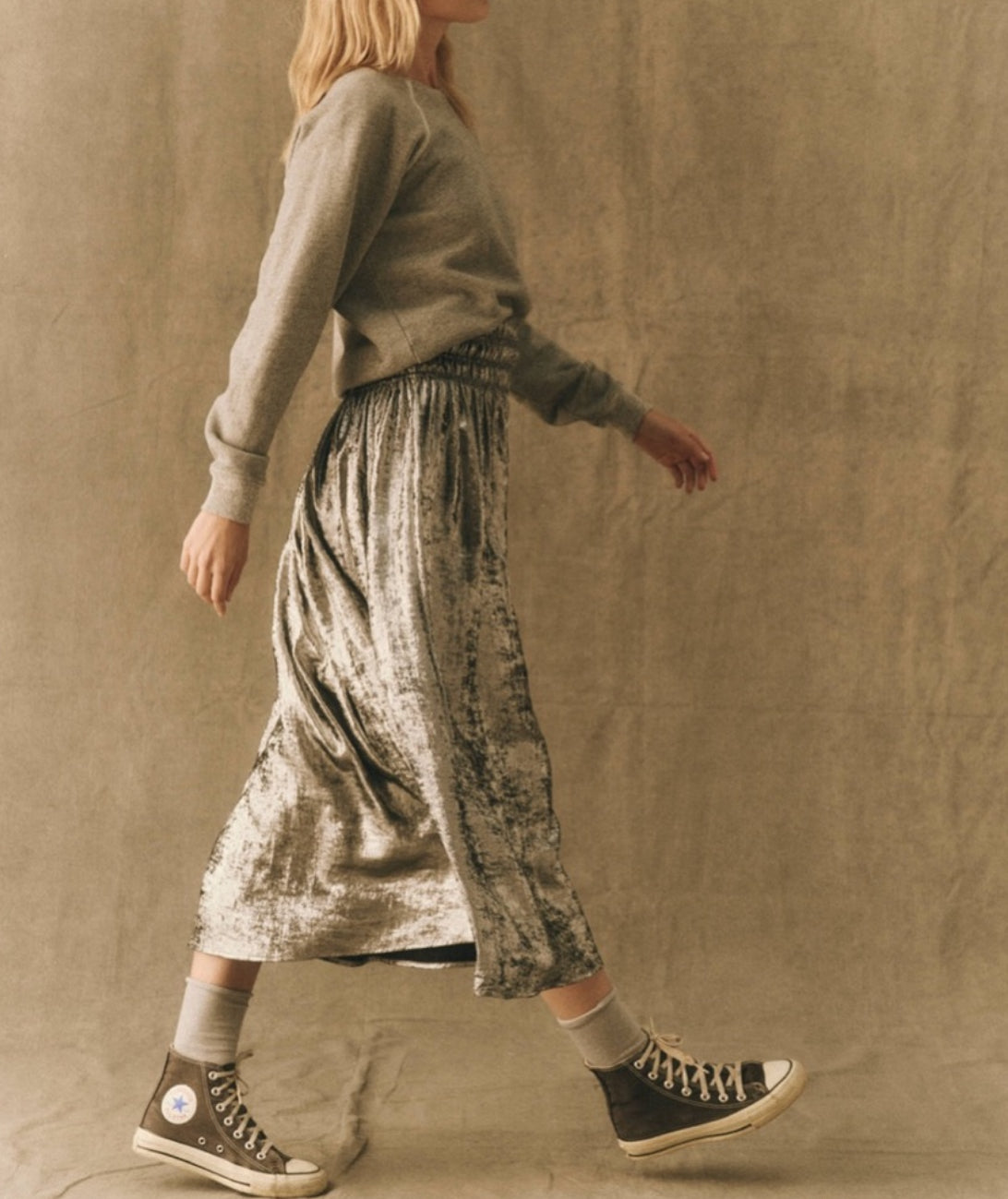 The Great. The Viola Skirt - Silver