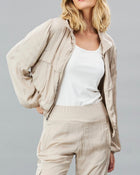 Lola & Sophie Vintage Satin Windbreaker - Beige