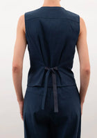 Elaine Kim Willoh Stretch Linen Vest - Indigo