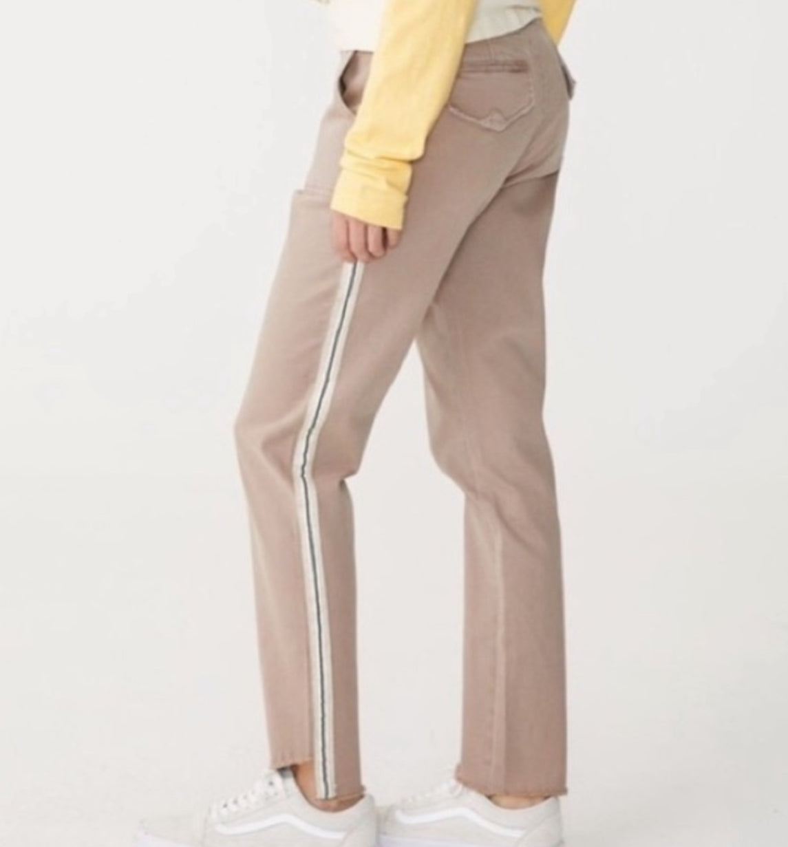 Monrow Racer Stripe Khaki Chino Pants