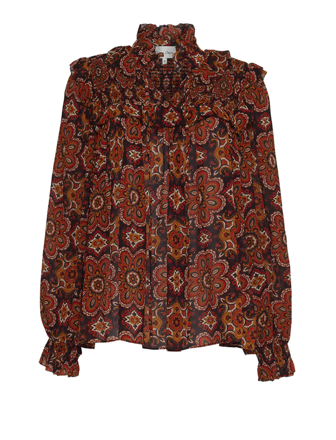 Cara Cara Michelle Blouse - Scarf Medallion Chai Tea