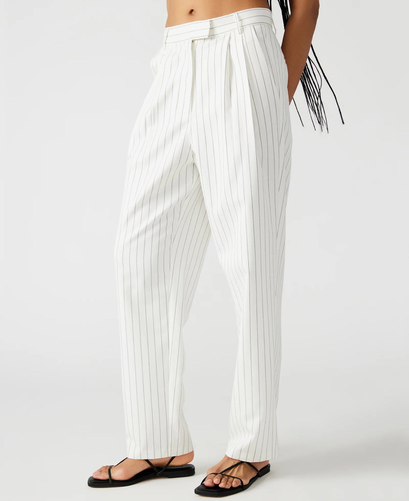 Steve Madden Rumi Pants - White Pinstripe