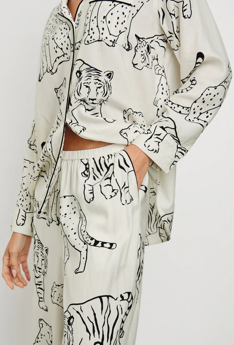 Rails Luna Pajama Set - Ivory Jungle Cats