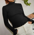 Nation Ltd Yael Open Back Turtleneck - Jet Black