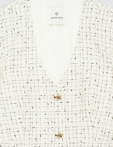 Anine Bing Anitta Tweed Jacket - Cream/Black