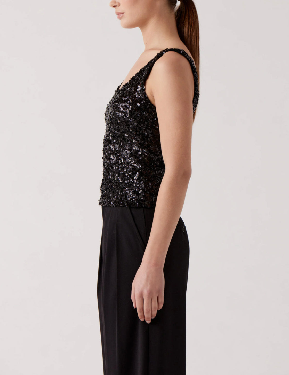 Sophie Rue Rael Sequin Tank - Black