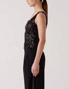 Sophie Rue Rael Sequin Tank - Black