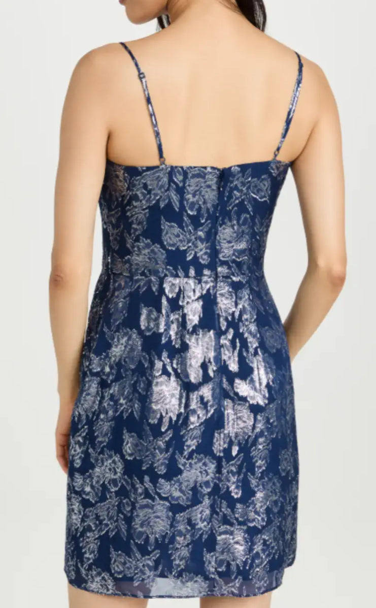 Shoshanna Midnight Camille Dress - Navy/Silver