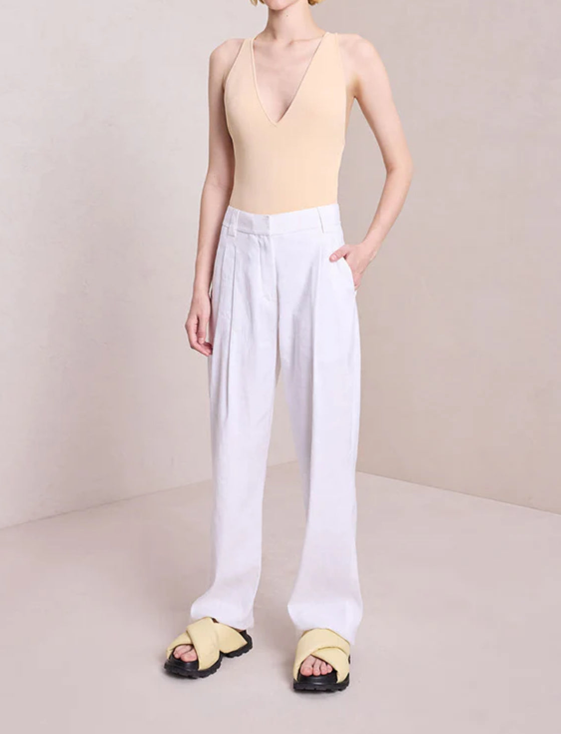 A.L.C Mateo Linen Pant - White