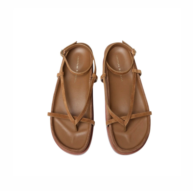 Loeffler Randall Sonny Cacao Suede Wrap Sandal