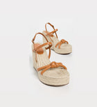 FARM Rio Knot Wedge Sandals - Camel