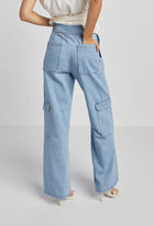 Adroit Atelier Nolan High Waisted Slightly Wide Leg Denim Cargo Pant