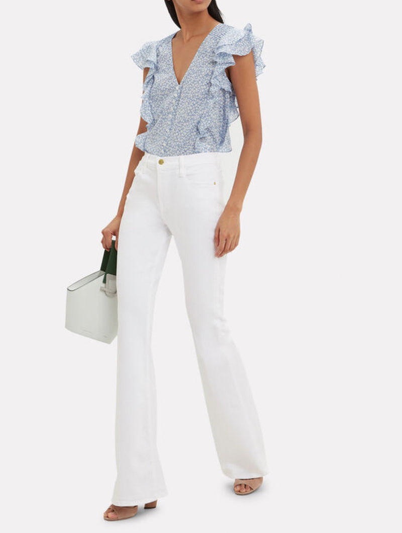 Frame Le High Flare Jeans - Blanc