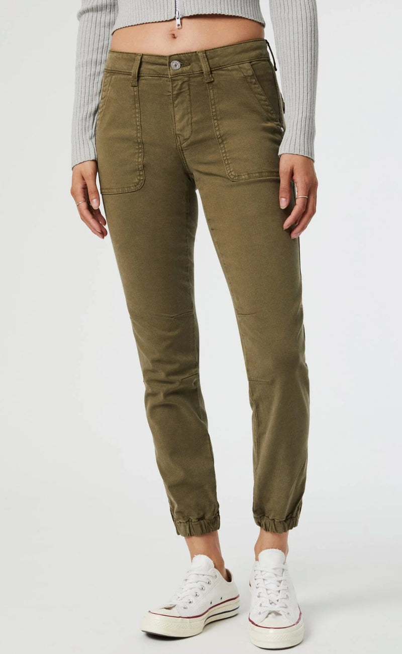 mavi Ivy Slim Cargo Pants - Khaki Green Luxe Twill