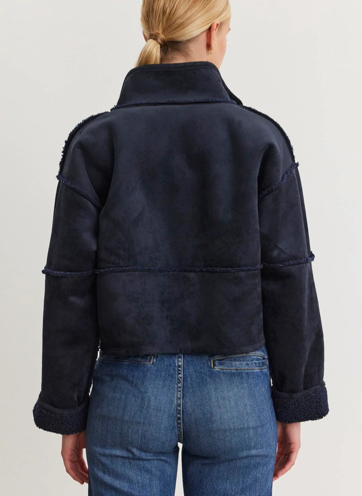 Velvet by Graham & Spencer Kelly Luxe Sherpa Reversible Jacket - Navy