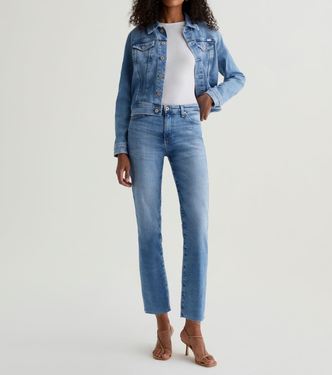 AG Jeans Mari Crop Mid-Rise Slim Straight - Central Coast