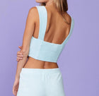 Monrow Terry Cloth Tank -  Sea Foam