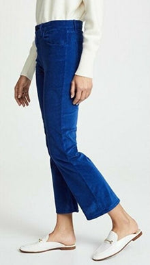 3x1 Flare Velvet Cropped High Rise - Royal Blue