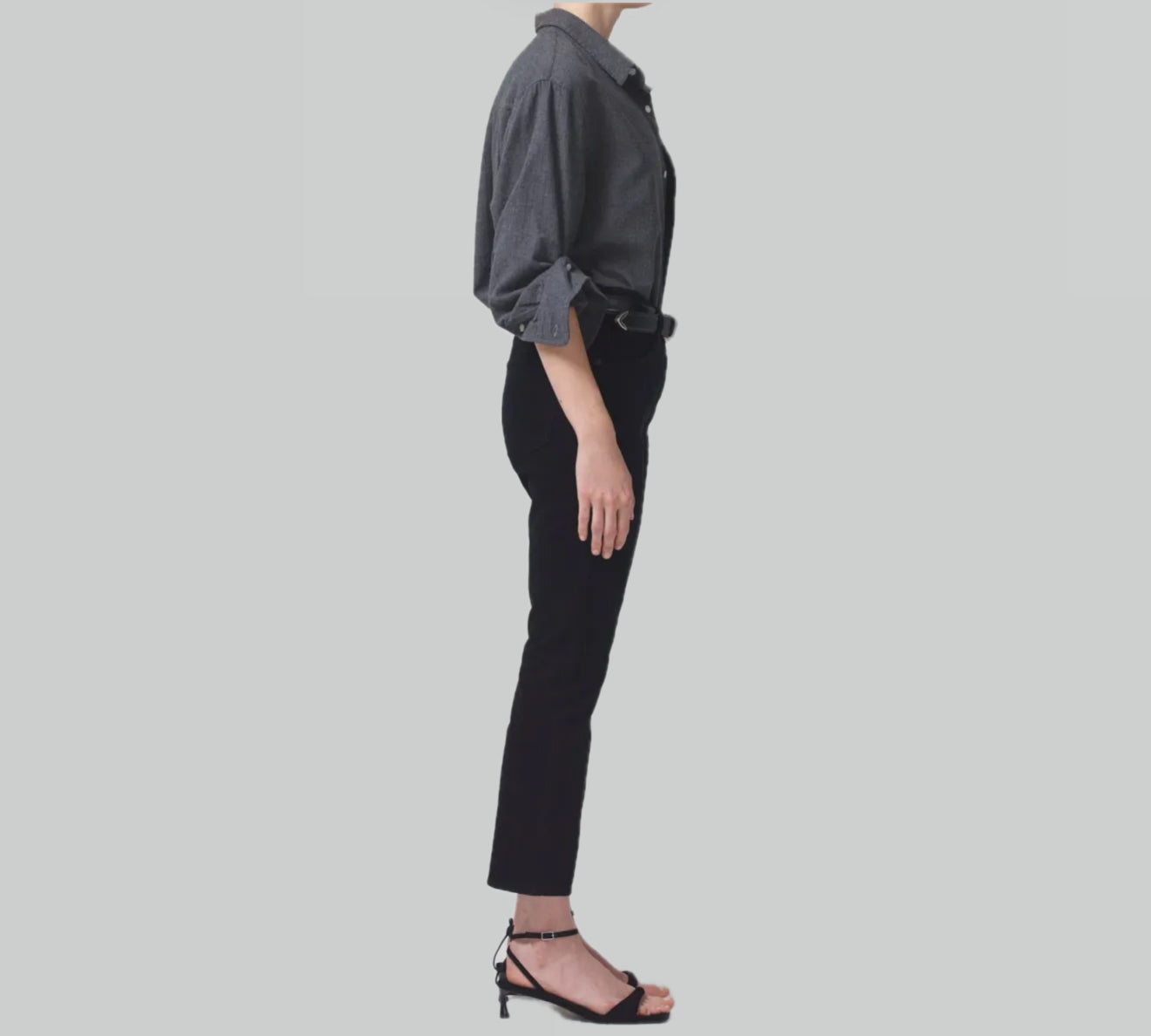Citizens of Humanity Isola Cropped Boot - Black Corduroy