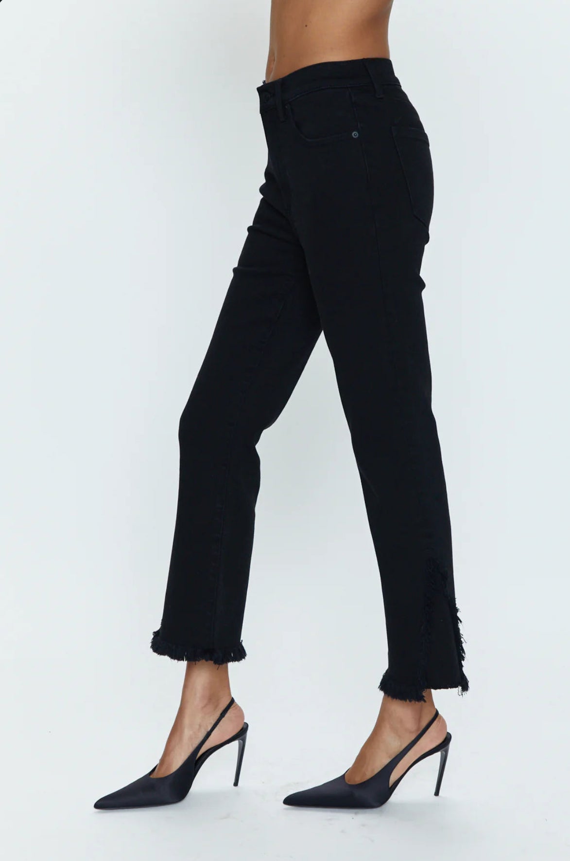 Pistola Lennon Frayed Crop - Blackbird