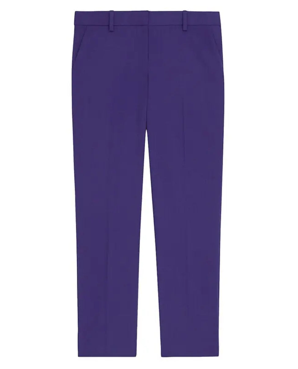 Theory Treeca Cropped Wool Pants - Blue Iris